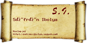 Sáfrán Ibolya névjegykártya