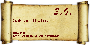 Sáfrán Ibolya névjegykártya